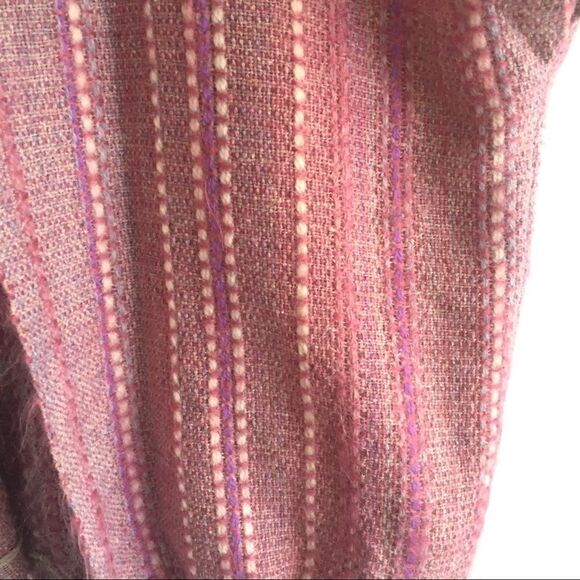 HAND KNIT Boho Sleeveless Cardigan Sweater Tie Waist Pink Purple One Size - Picture 11 of 11